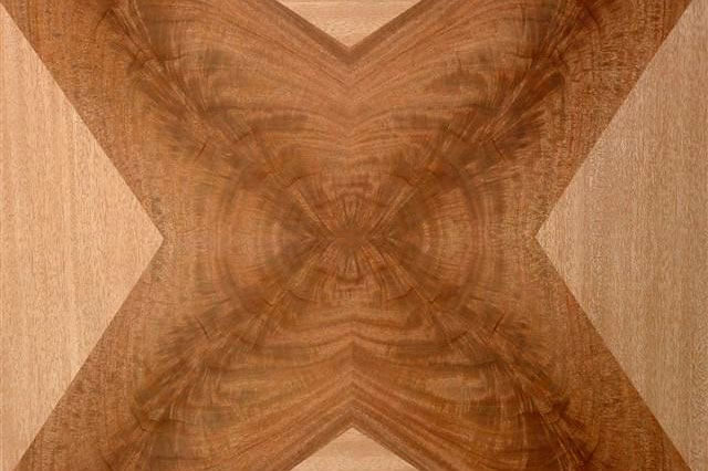 Quartered and Crotch African Mahogany Four Point Star